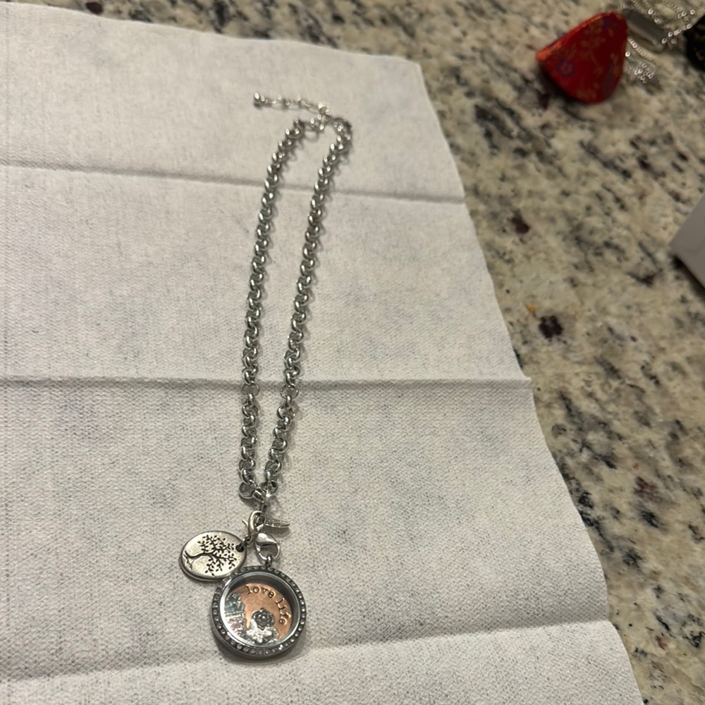 Silver and Gold Pendant Necklace